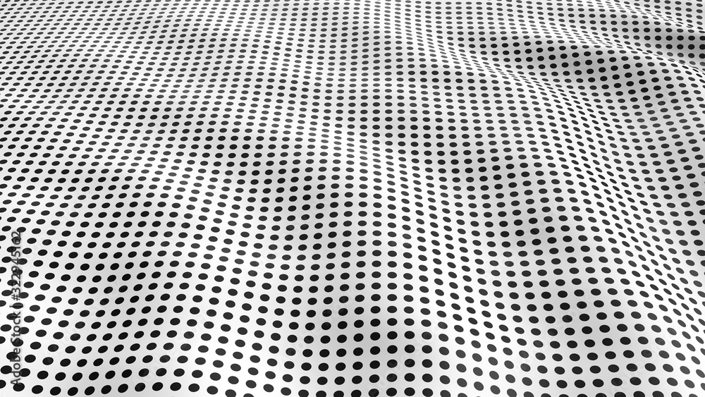 Black and White Dots Pattern on wavy Cloth. Black and White Dots Pattern on wavy Cloth.