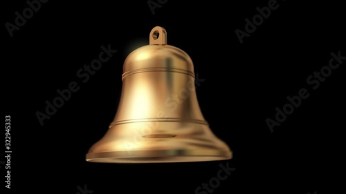 Ringing bell.  Swinging bell sounds out 12 times. photo