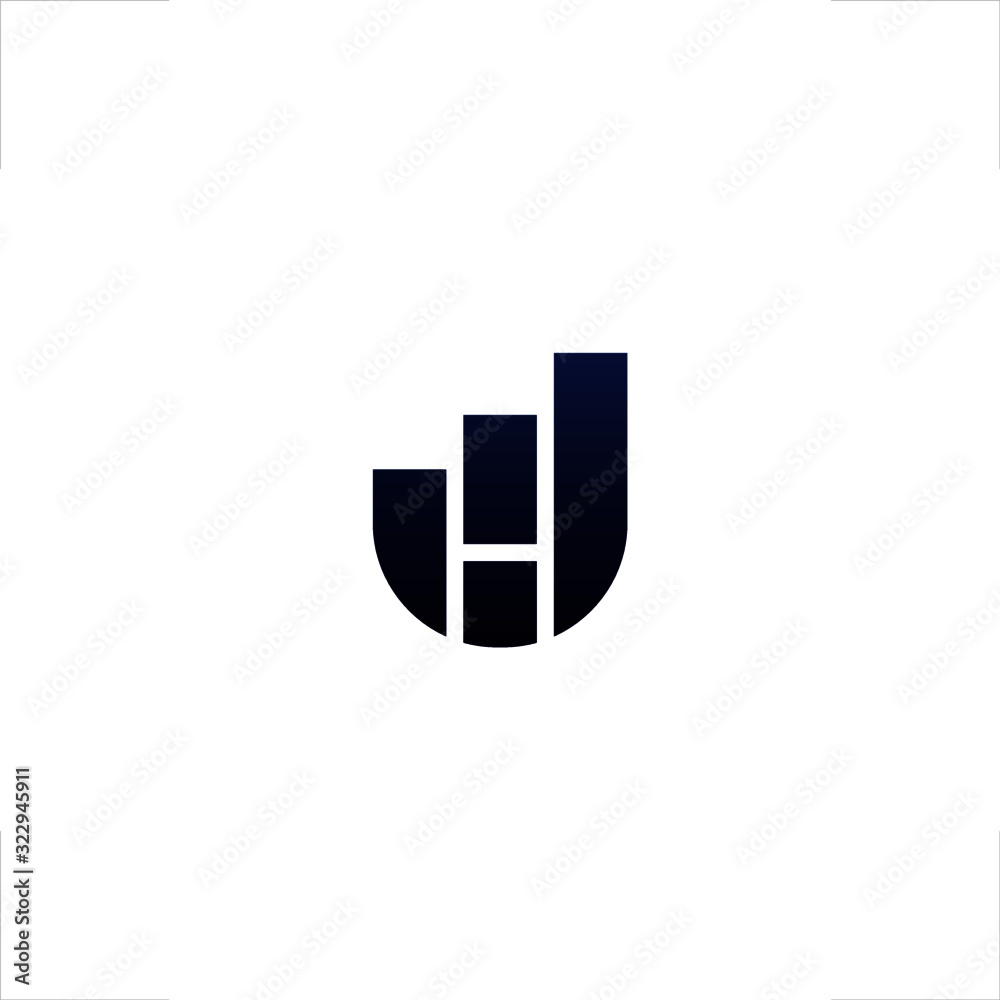 H letter logo bar rise up chart H letter logo bar rise up chart