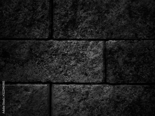 brick wall texture.Black wall as background, texture of a black brick wall.