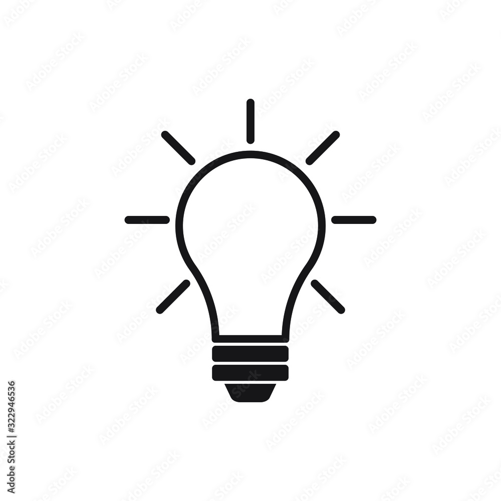 Light Bulb line icon vector, isolated on white background. Idea icon, idea sign, solution, thinking concept. Lighting Electric lamp. Electricity, shine. Light Bulb line icon vector, isolated on white background. Idea icon, idea sign, solution, thinking concept. Lighting Electric lamp. Electricity, shine.