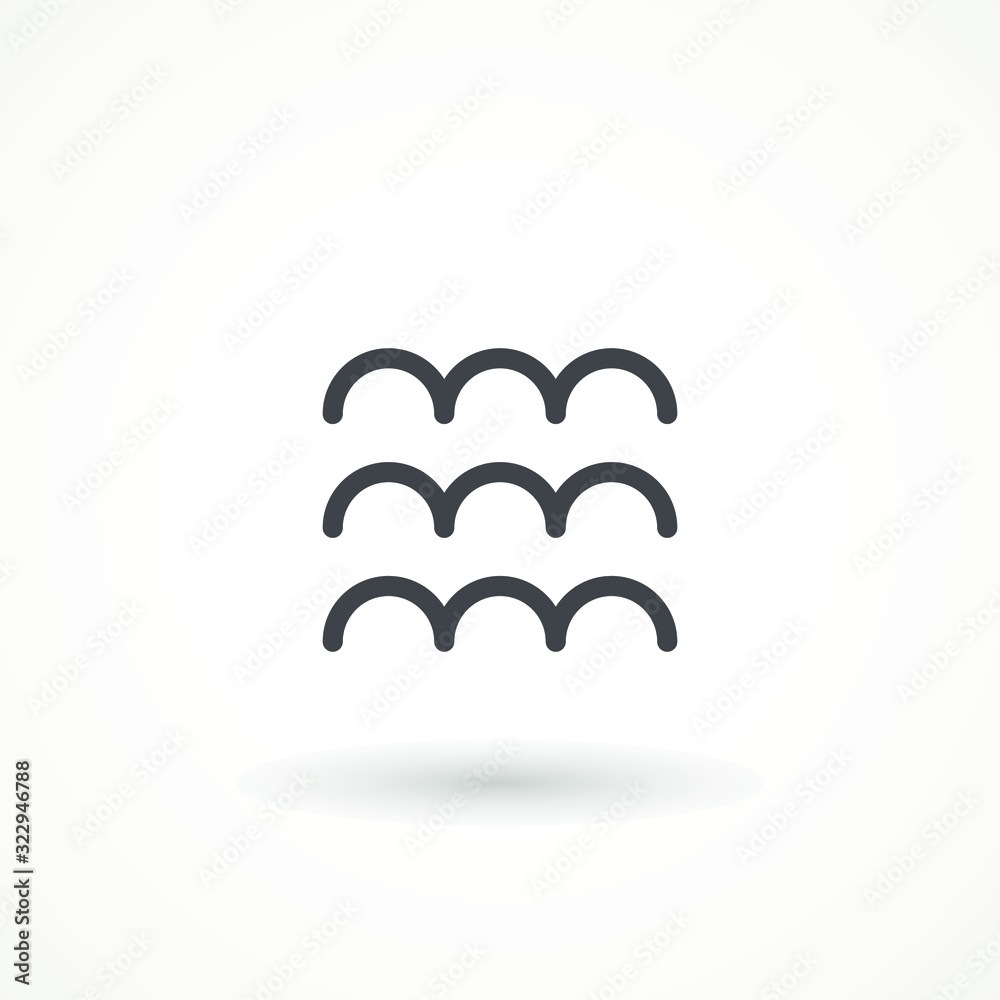 Wave Icon in trendy flat style isolated on white background. Water wave symbol for your web site design, Wave Icon in trendy flat style isolated on white background. Water wave symbol for your web site design,