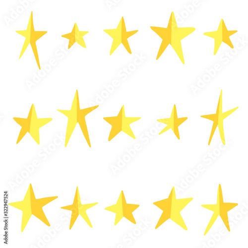 A Collection of Cartoon Abstract Yellow Star Vectors