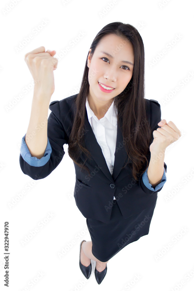 happy young asian business woman isolated on white background happy young asian business woman isolated on white background