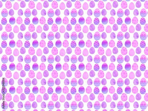 Easter eggs seamless background in colour with patterns stripes dots stars in gradation pop colour