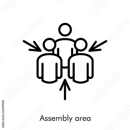 Símbolo trabajo en equipo. Icono plano lineal lugar de encuentro en color negro