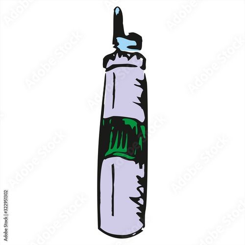 Spray Cosmetic Perfume, Deodorant, Freshener Or Medical Antiseptic Drugs Plastic Bottle. Illustration Isolated On White Background. Mock Up Template Ready For Your Design. Product Packing Vector EPS10