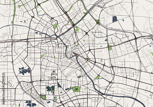 map of the city of Tianjin, China photo