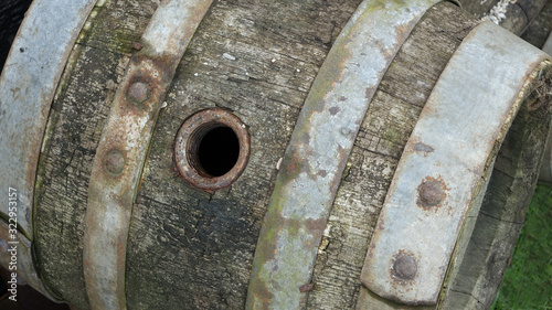 Old wooden beer barrel