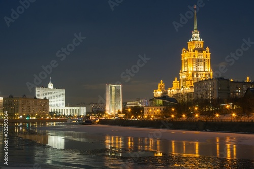 Moscow river at night