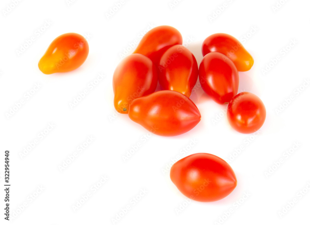 Cherry tomatoes isolated on white background, food healhty concept Cherry tomatoes isolated on white background, food healhty concept
