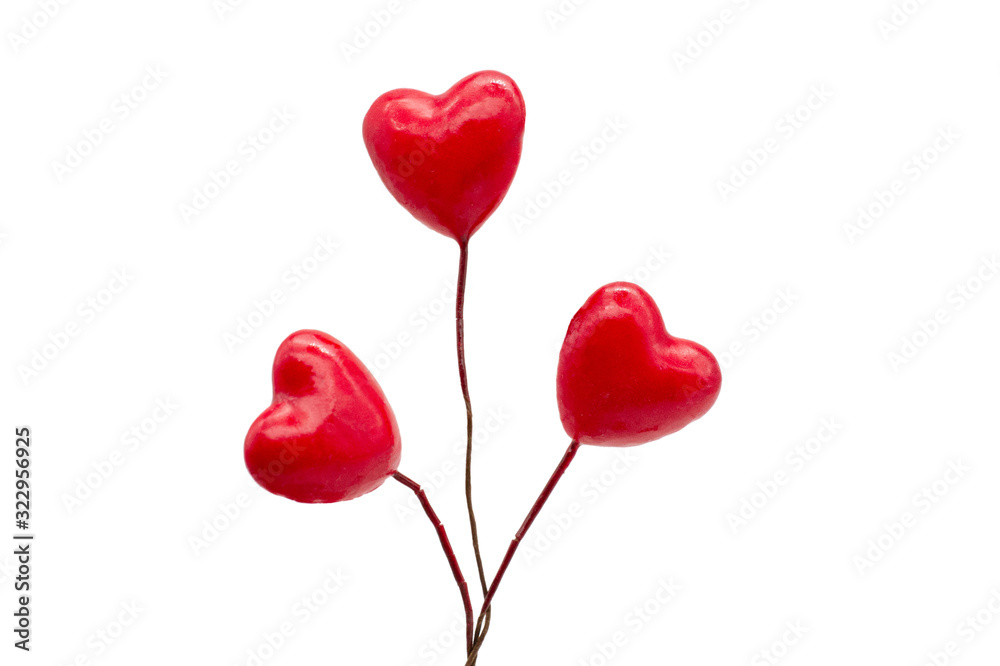 heart of rose petals isolated on white