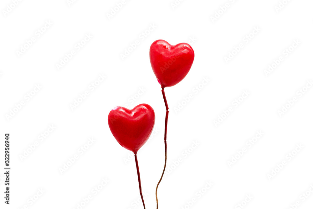 red heart on white background