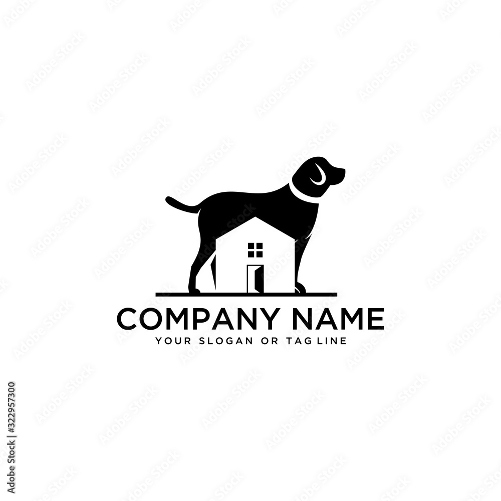 Home dog logo design vector