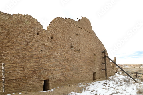 Pueblo Bonito in Chaco Culture National Historical Park in New Mexico, USA. This settlement was inhabited by Ancestral Puebloans, or the Anasazi in prehistoric America. photo