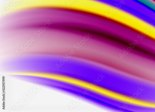 Wave lines abstract background  smooth silk design with rainbow style colors. Liquid fluid color waves. Vector Illustration