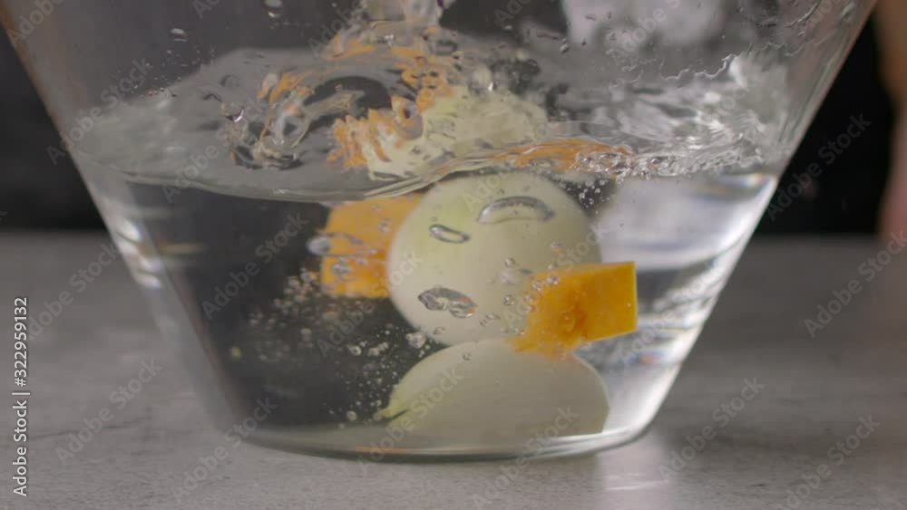 Vegetables Splah in Water - Slow Motion