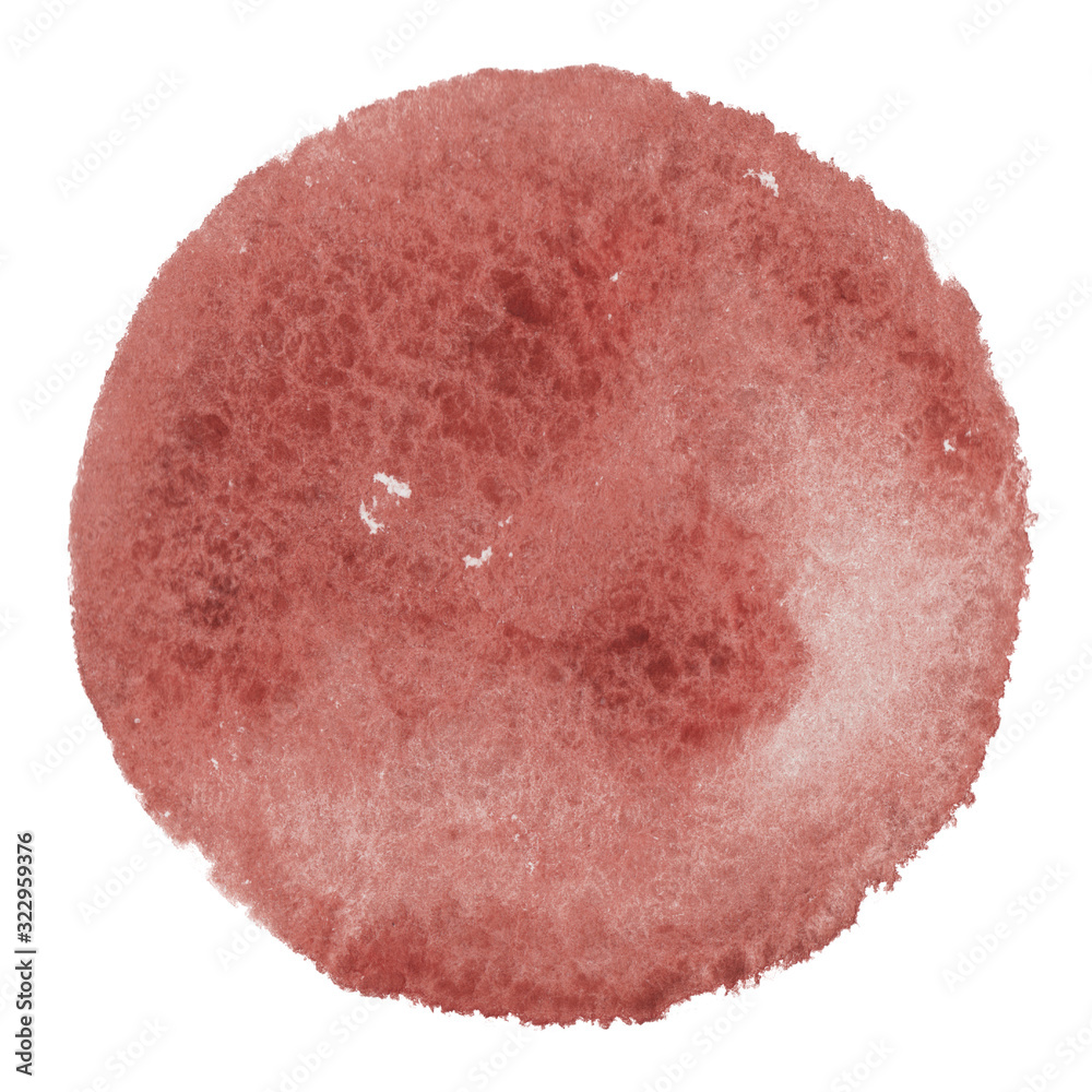 Abstraction hand drawn brown watercolor circle isolated on white background. Abstraction hand drawn brown watercolor circle isolated on white background.