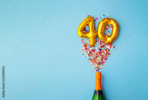 40th anniversary champagne bottle balloon pop photo