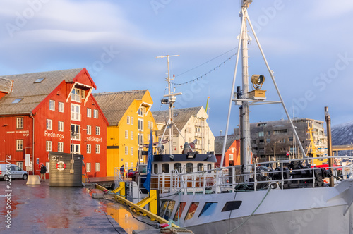 Visit North of Norway - Tromsø harbour  in October with Hurtigruten