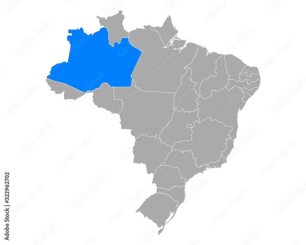 Karte von Amazonas in Brasilien