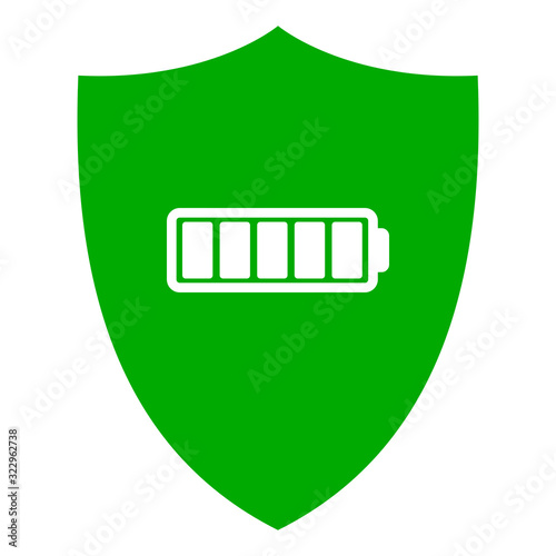 Batterieanzeige und Schild