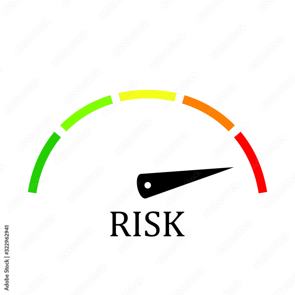 Risk level icon in flat style. Vector illustration on white background. Business concept. Risk level icon in flat style. Vector illustration on white background. Business concept.