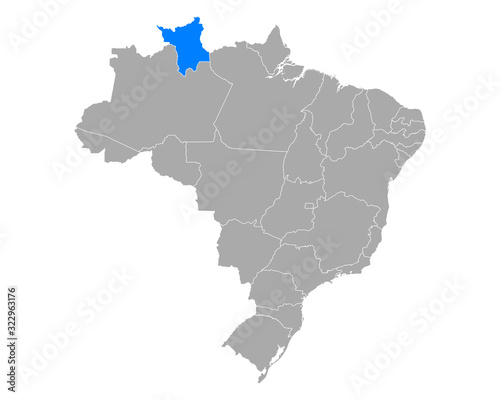 Karte von Roraima in Brasilien