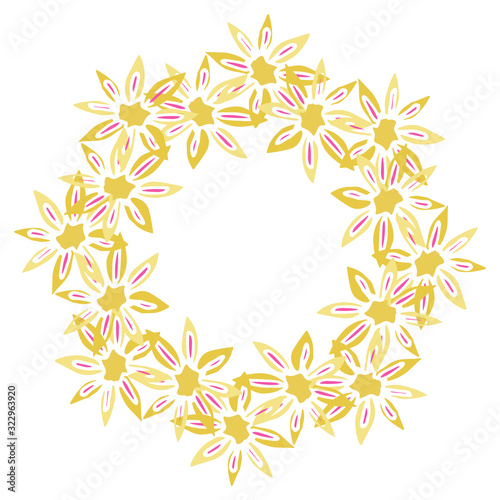 Colored vector illustration of floral frame. Rustic. © Анастасия Красавина