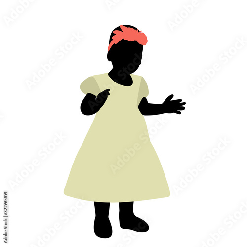 isolated, silhouette in colored clothes, baby