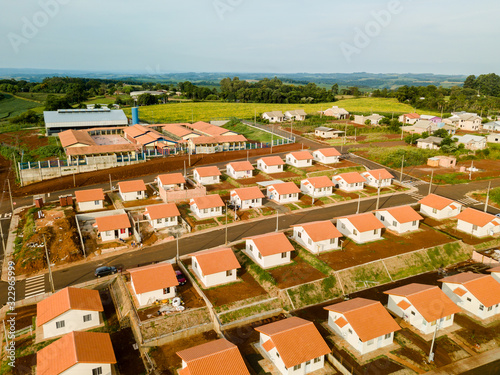 Принти на полотні Aerial view of a housing estate (popular houses) in Paraná, Brazil