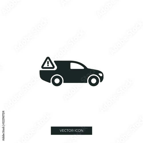 Car icon black on white background.vector Illustration. symbol. logo graphic