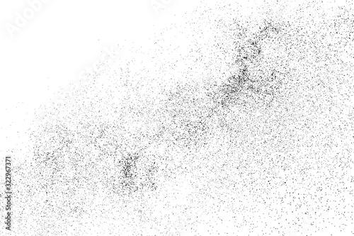 Plakat Black Grainy Texture Isolated On White Background. Dust Overlay. Dark Noise Granules. Digitally Generated Image. Vector Design Elements, Illustration, Eps 10.