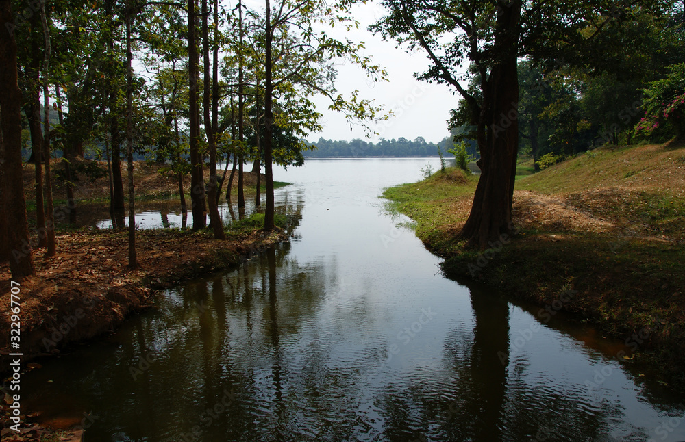 park views with river and canals around angkor watt in cambodia park views with river and canals around angkor watt in cambodia