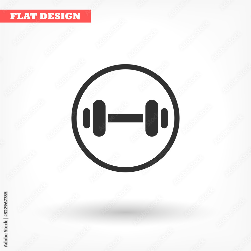 Dumbbel vector icon , lorem ipsum Flat design Dumbbel vector icon , lorem ipsum Flat design