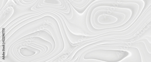 White 3 d background with wave illustration, beautiful bending pattern for web screensaver. Light gray texture with smooth lines for a wedding card.
