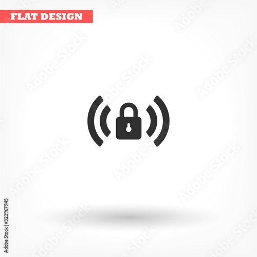 Wi fi password vector icon , lorem ipsum Flat design