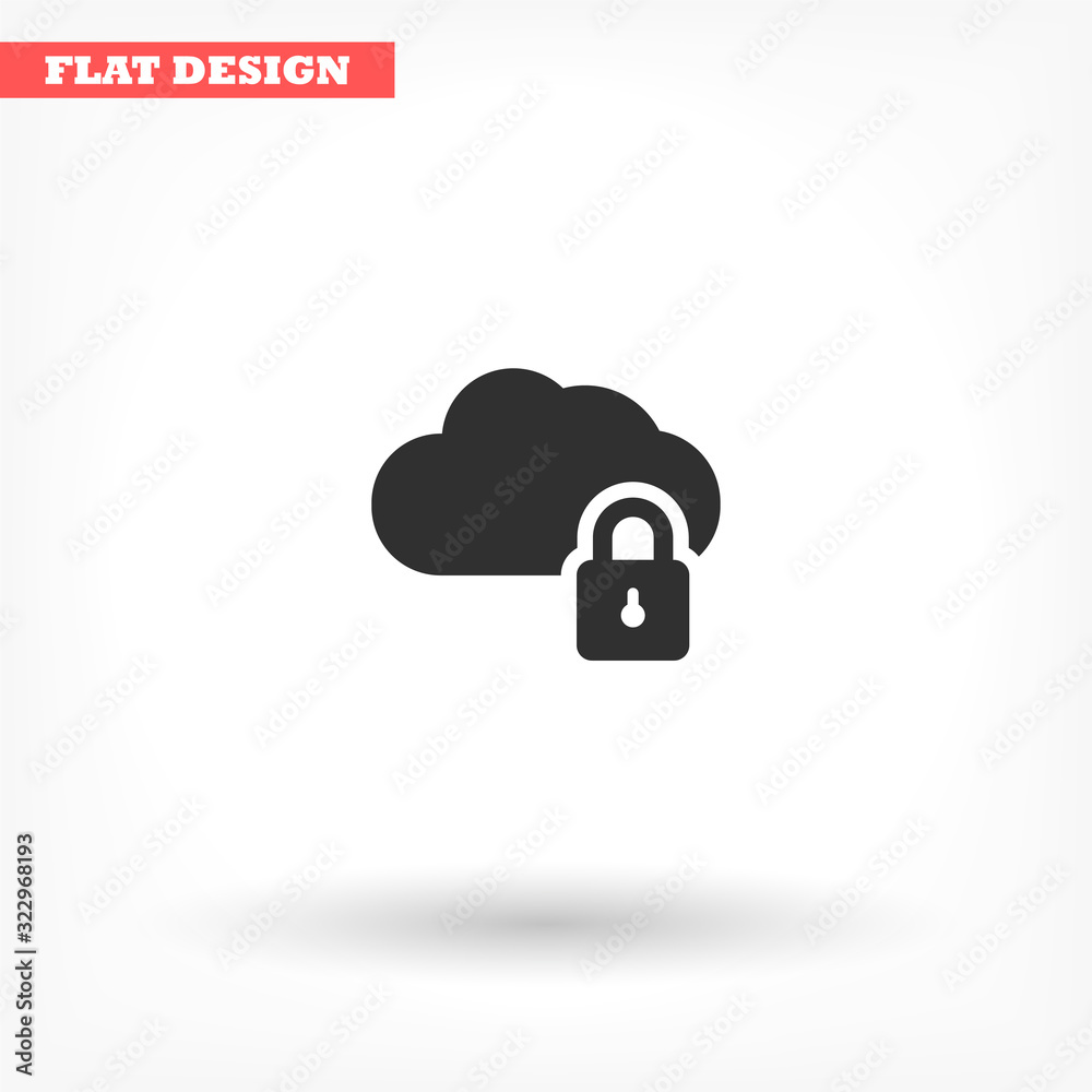 Cloud lock vector icon , lorem ipsum Flat design Cloud lock vector icon , lorem ipsum Flat design