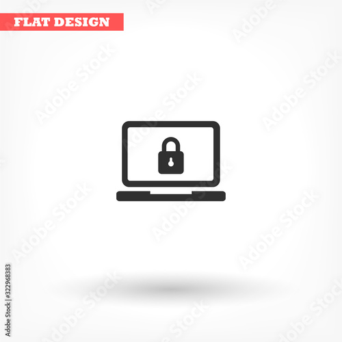 Laptop vector icon , lorem ipsum Flat design