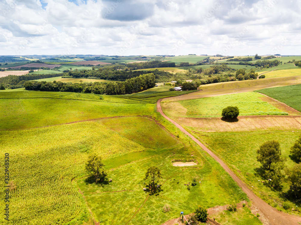Obraz premium Aerial view of the countryside in the city of São João, Paraná