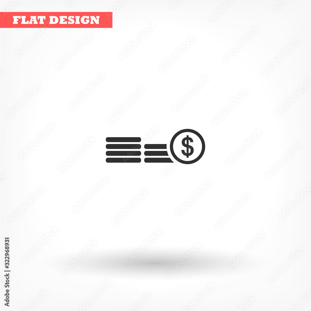 Coins vector icon , lorem ipsum Flat design Coins vector icon , lorem ipsum Flat design