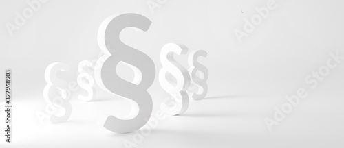 Paragraph white symbol background design 3d-illustration