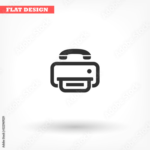 Printer vector icon , lorem ipsum Flat design