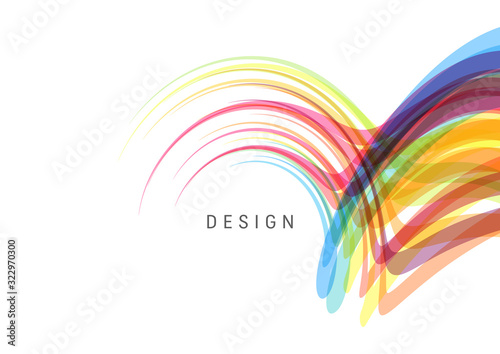 Curved lines with perspective effect. Optical fiber. 3d abstract background. Vector illustration.