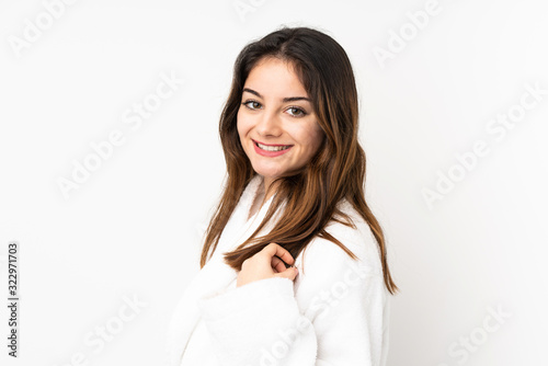Young caucasian woman isolated on white background . Portrait