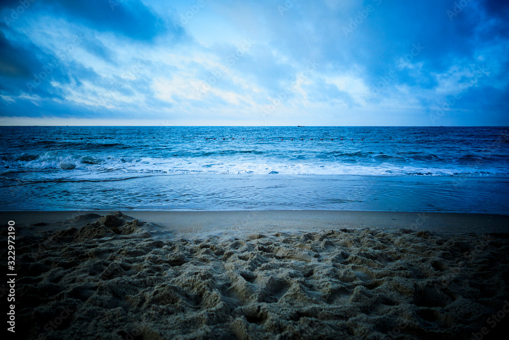 The deserted beach in the morning The deserted beach in the morning