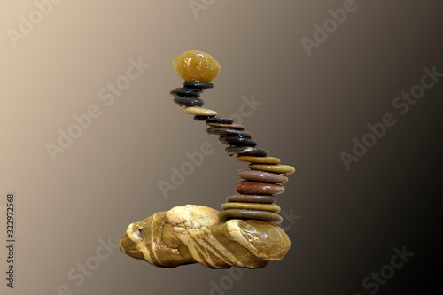 figura decorativa en piedras tipo zen para meditacion mindfulness photo