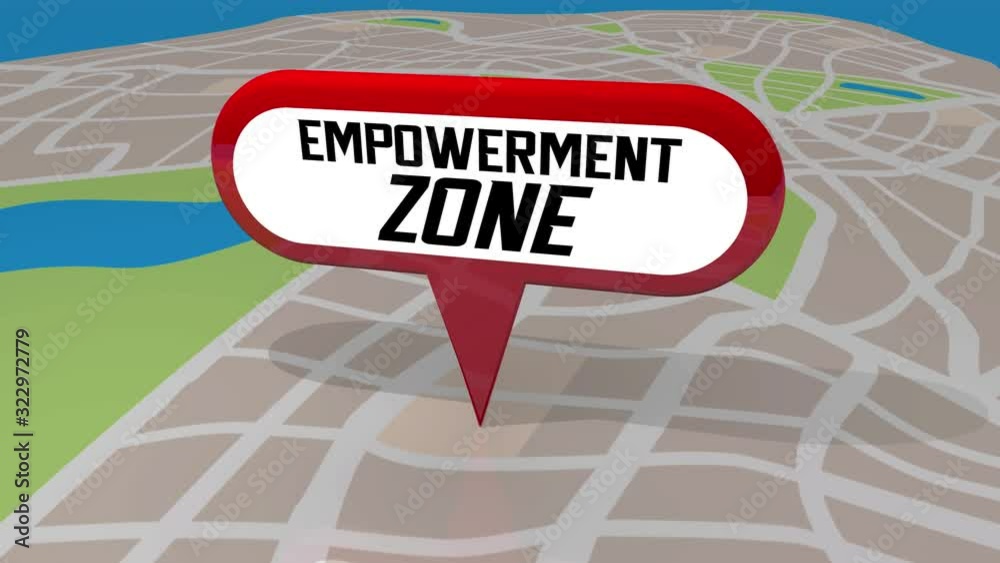 Empowerment Zone Map Pin Economic Recovery Area Business Growth 3d