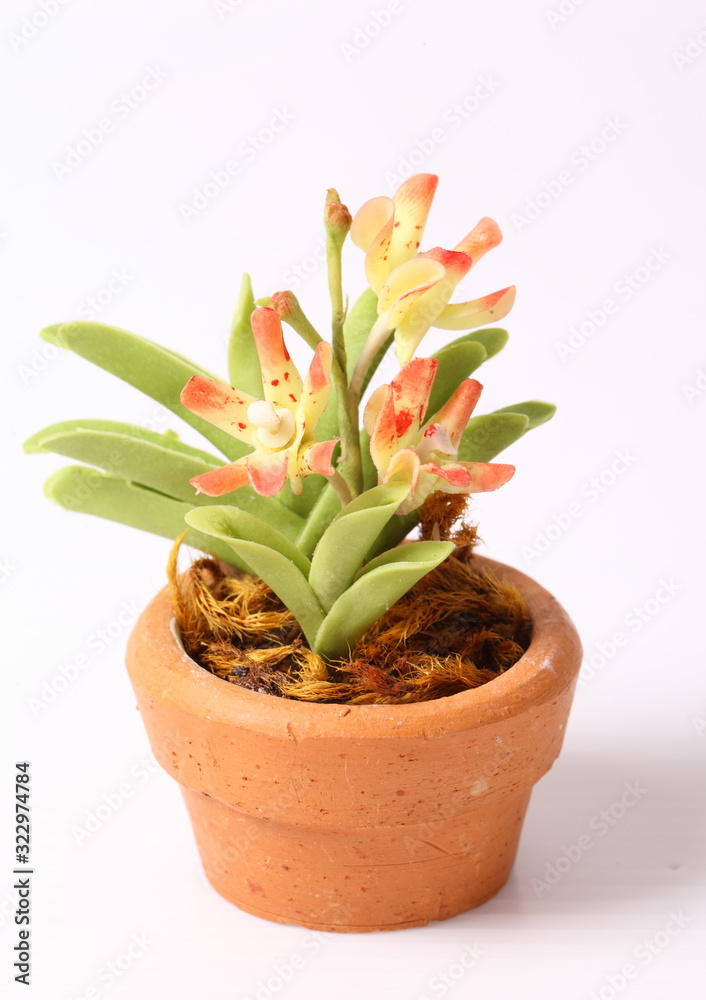 Fototapeta premium Close up Flowers made of clay.