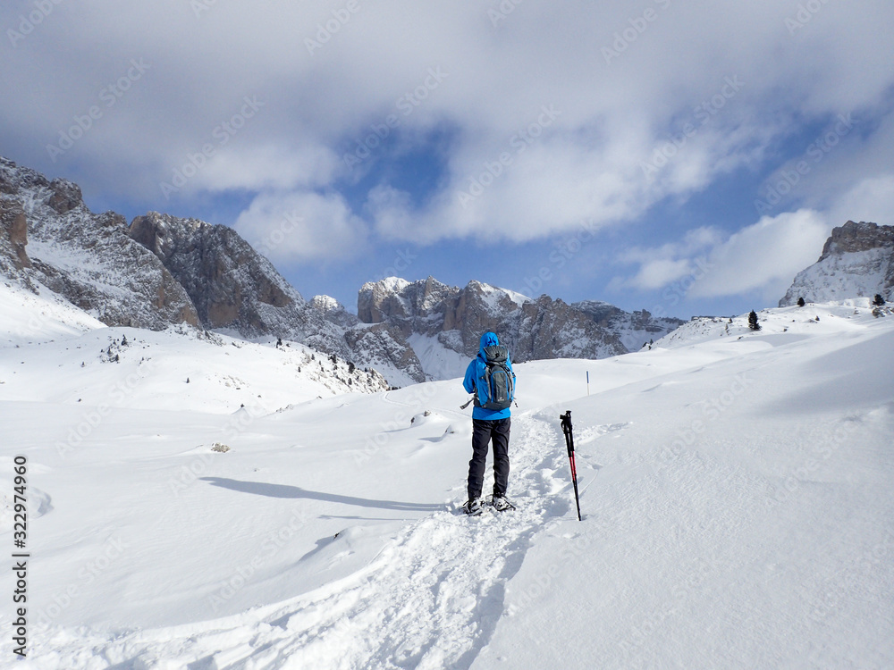 group of people with snowshoes